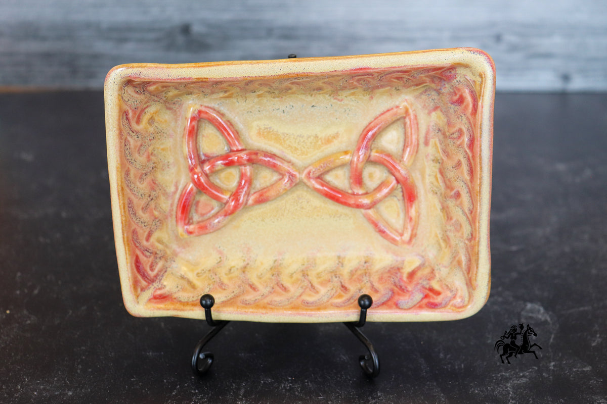 Celtic Soap or Trinket Dish - Sunset Triquetra
